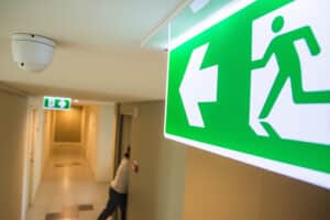 emergency fire exit sign