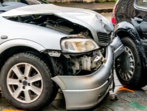 car with its front end smashed