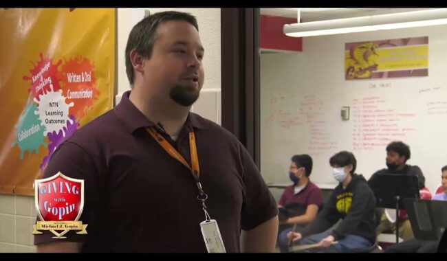 Michael Gopin visited with Canyon Hills Middle School