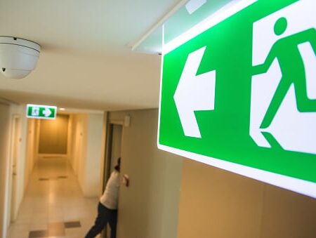 emergency fire exit sign