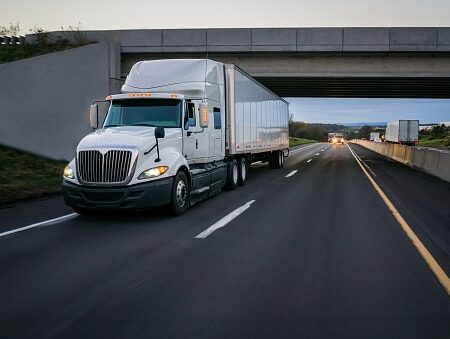 18 wheeler truck on the road