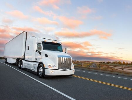 truck driving on highway