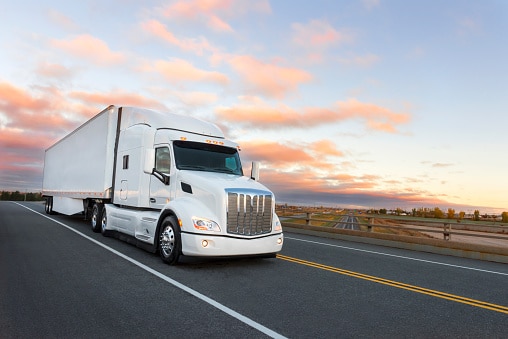 truck driving on highway