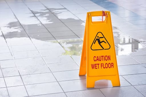 Caution wet floor