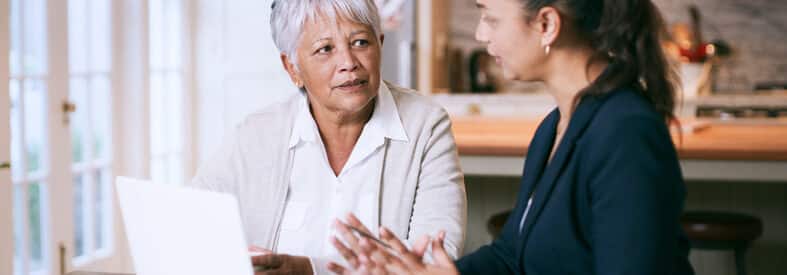 Senior woman consult with a lawyer