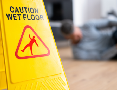 Caution wet floor