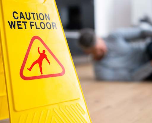 Caution wet floor
